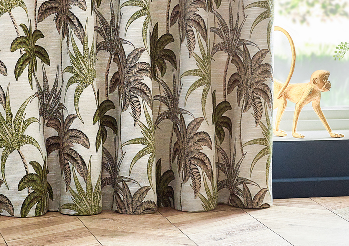 Galapagos Eyelet, Green - Ready Made Curtains - Image 6